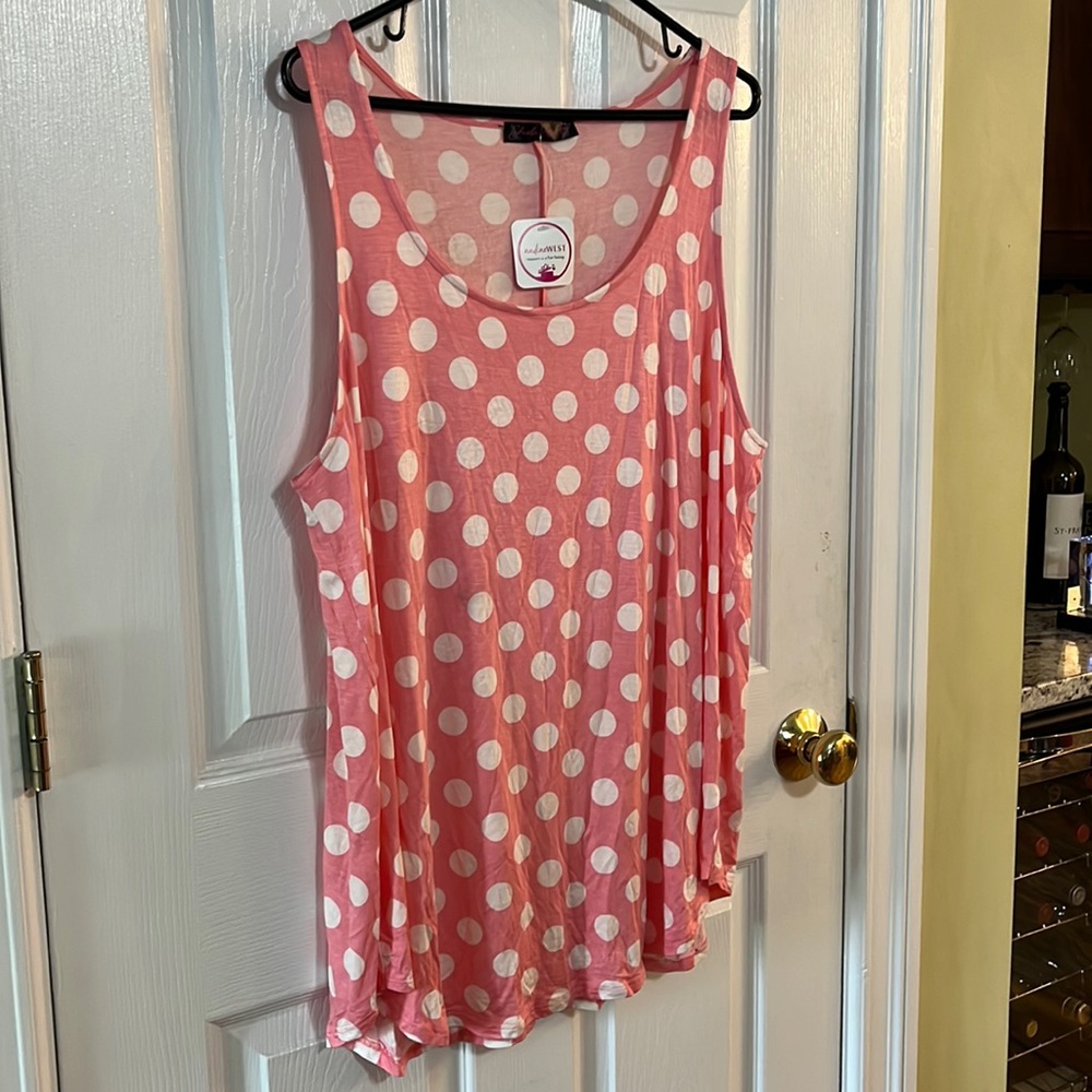 Pink polka dotted tank